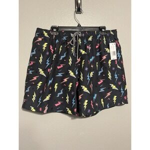 Boardies Board Shorts Mens Size XXL Black Zaps Neon Swim Drawstring NEW